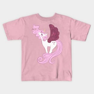 Purple pink flower unicorn Kids T-Shirt